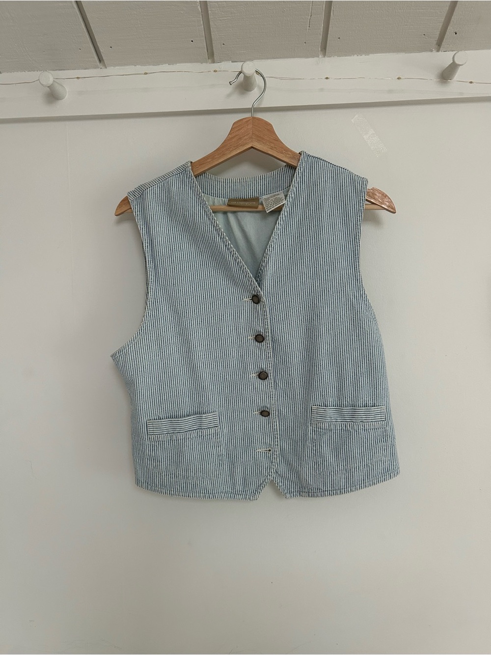 Vintage Light Blue Pinstripe Vest